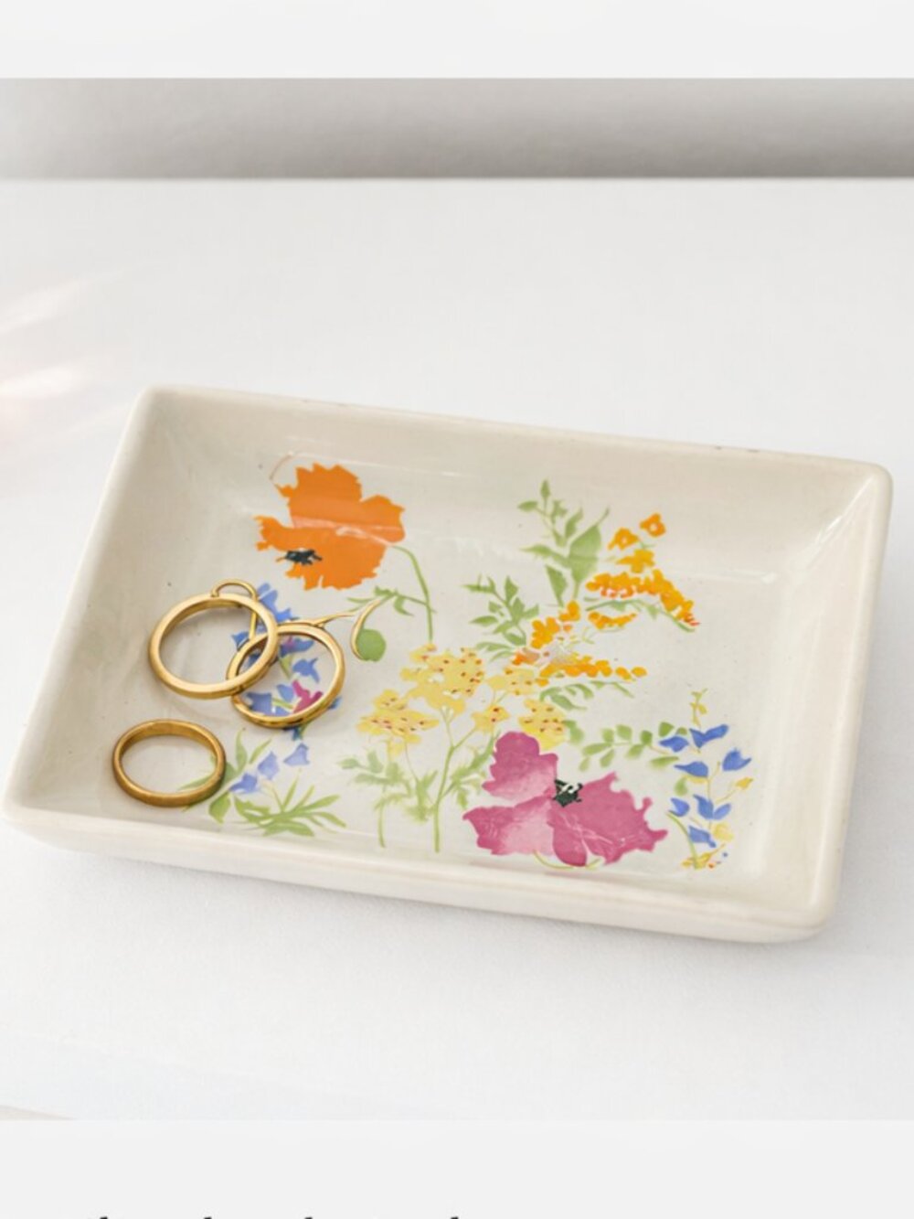 Vintage Elizabeth Arden Porcelain Floral Trinket Tray Made in Japan Vanity Dish